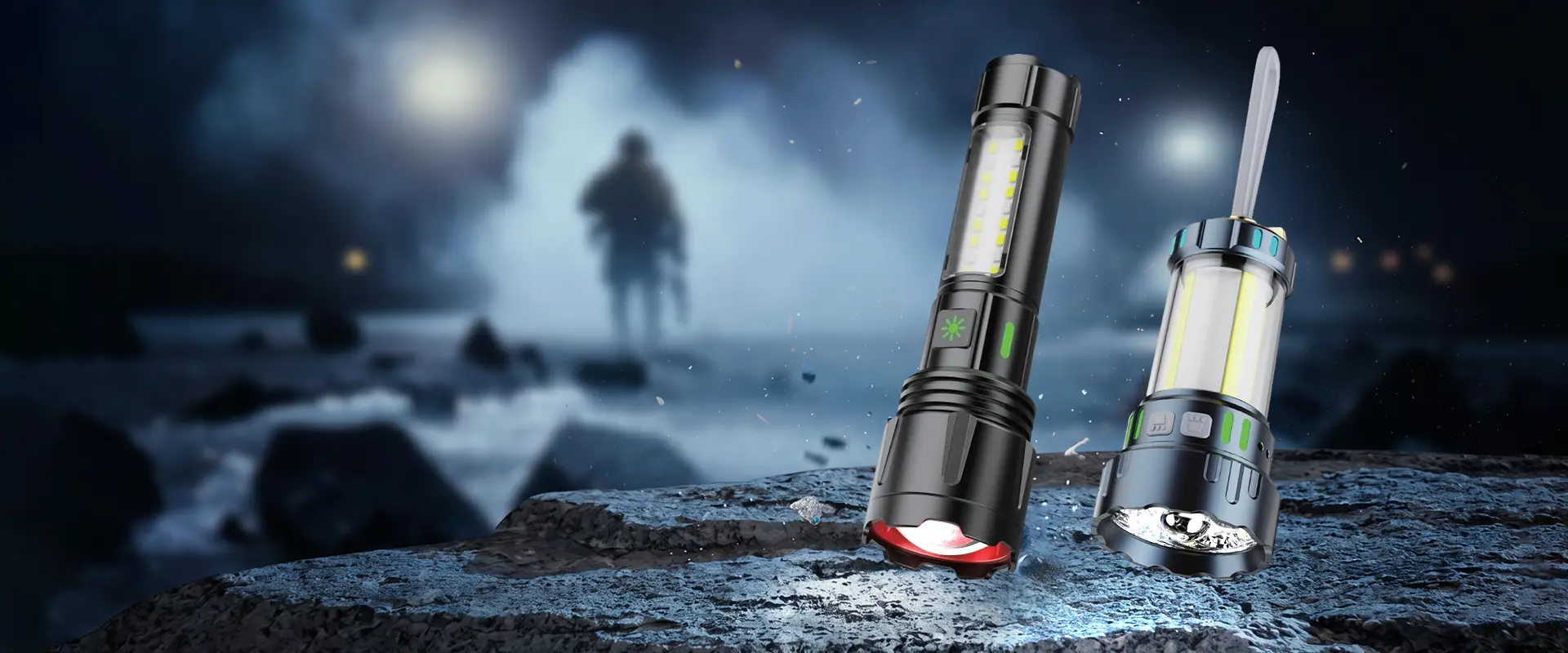 Lanterna LED tática Forest Tiger - recarregável de alto lúmen para uso em serviço