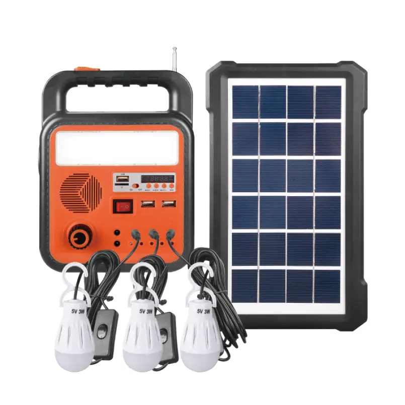 Kit de estação de energia solar LED 5W recarregável