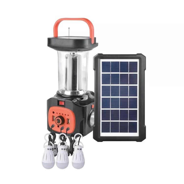 Kit de lanterna solar de acampamento 3W recarregável